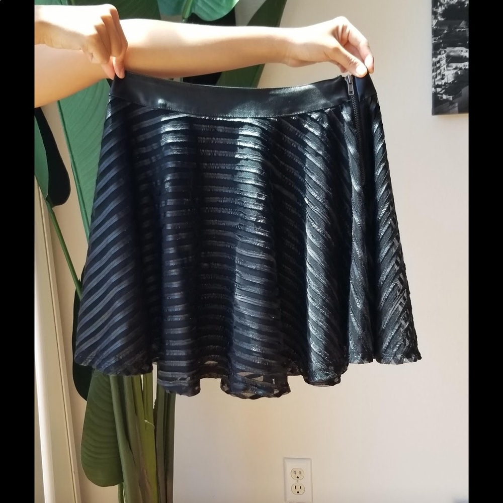 Leather mini skirt